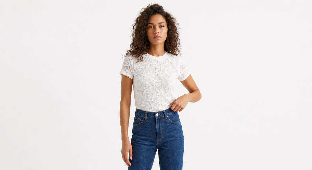White Rose Embroidered Knit Top